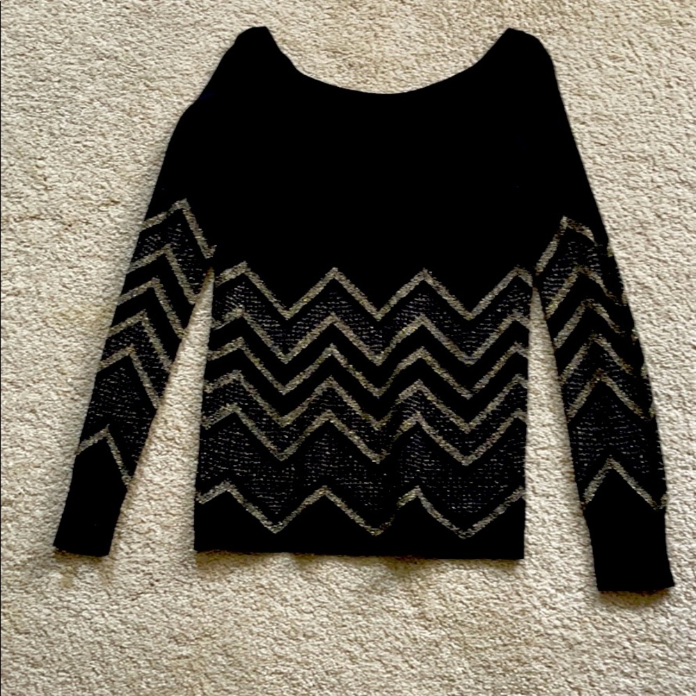 Black and Gold Chevron sweater